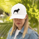 Boné Black French Bulldog Silhouette Frenchie Dog<br><div class="desc">Um chapéu de caminhoneiro de um legal amante francês. Silhueta Black French Bulldog. Ajustados unisex na maioria das adolescentes e adultos.</div>