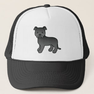 Boné Black Staffordshire Bull Terrier Illustration Cute