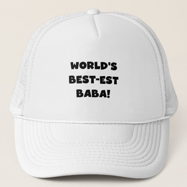 Boné Black Text Best Baba T-shirts e presentes (Frente)