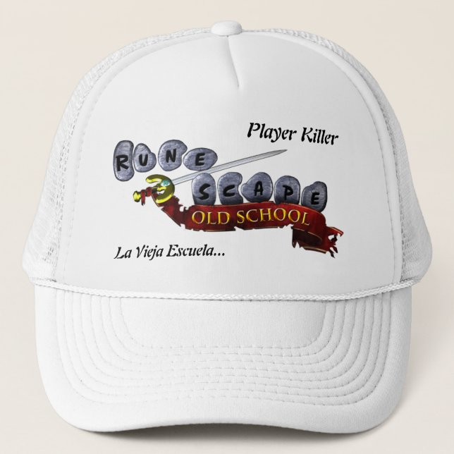 Boné Blanco gorra - jogadores de ossos - runescape (Frente)