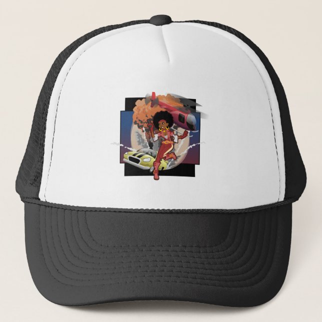 Boné blaxploitation afro spy (Frente)