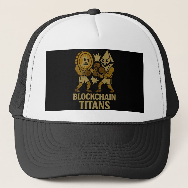 Boné Blockchain Titans™ BTC vs ETH Batalha pela Cripto (Frente)