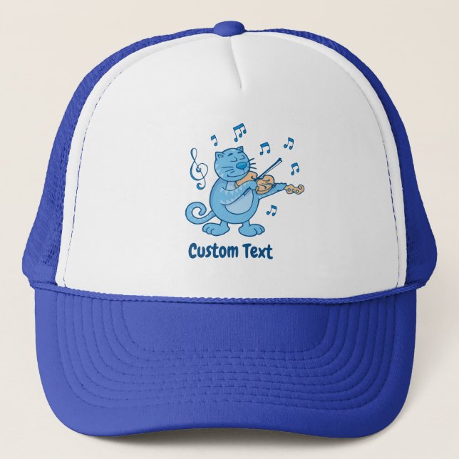 Boné Blue Cat with Violin Trucker Hat (Frente)