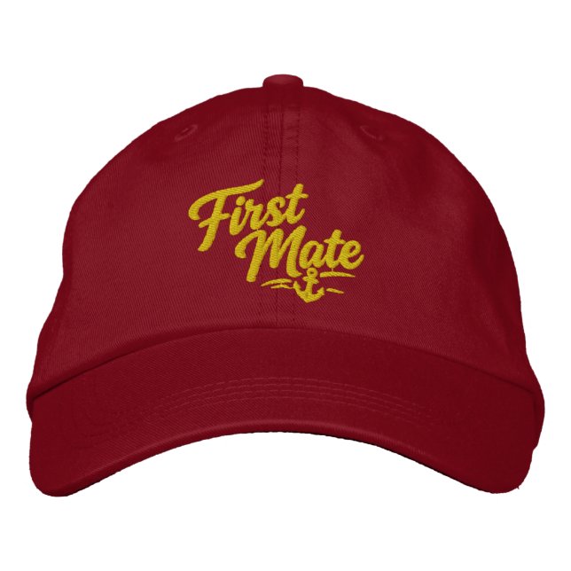 Boné Boats First Mate Sailor Simple Bold Typography (Frente)