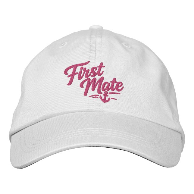 Boné Boats First Mate Sailor Simple Bold Typography (Frente)