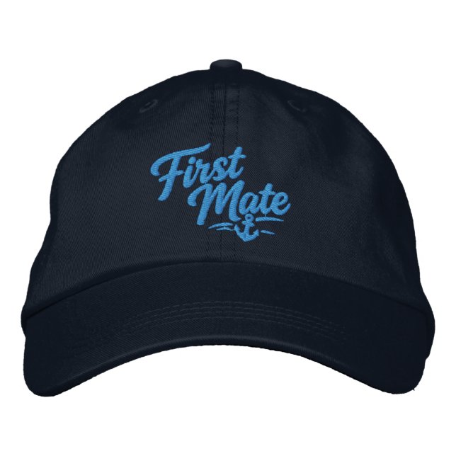 Boné Boats First Mate Sailor Simple Bold Typography (Frente)