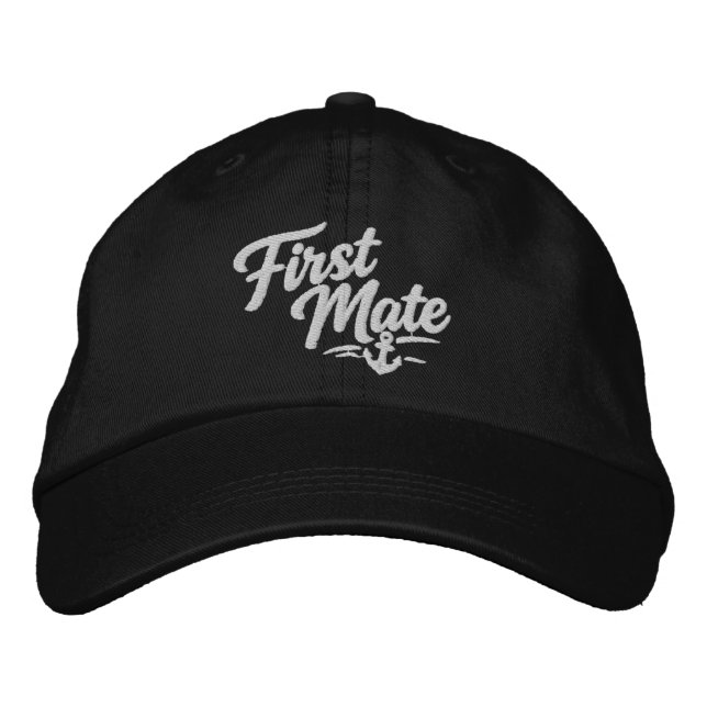 Boné Boats First Mate Sailor Simple Bold Typography (Frente)