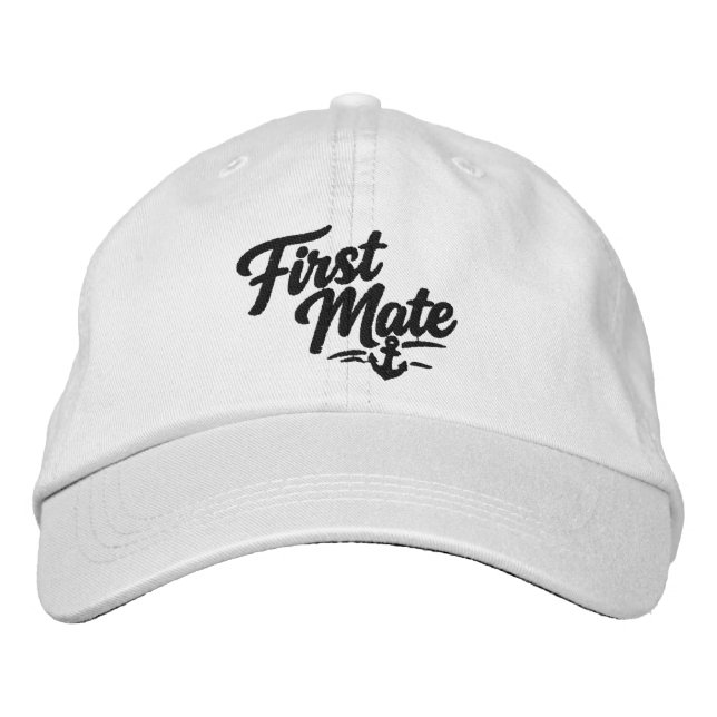 Boné Boats First Mate Sailor Simple Bold Typography (Frente)