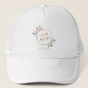 Boné Boho equipa Bride pastell flores