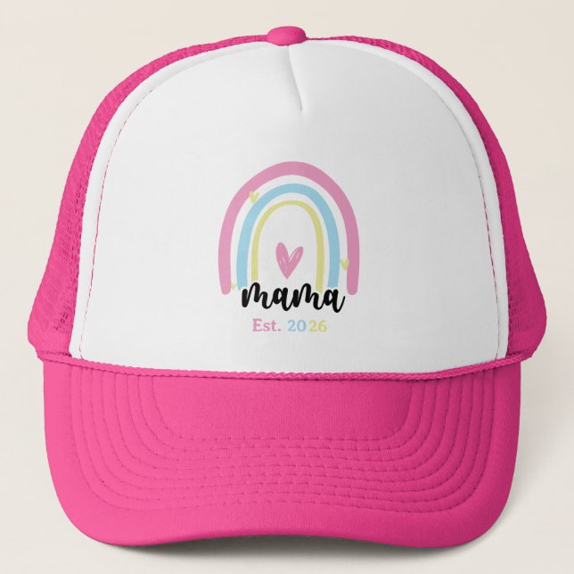 Boné Boho Rainbow Custom Mama Est. Year Keepsake (Frente)