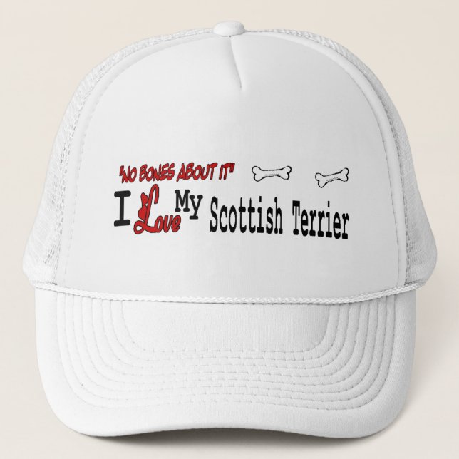 Boné Boina de Scottish Terrier (Eu Amo) (Frente)