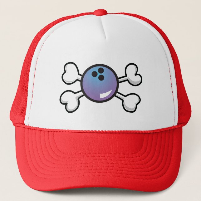 Boné bola de boliche Crânio e Crossbones (Frente)