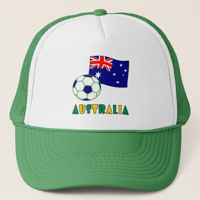 Boné Bola de Futebol e Bandeira Australiana (Frente)