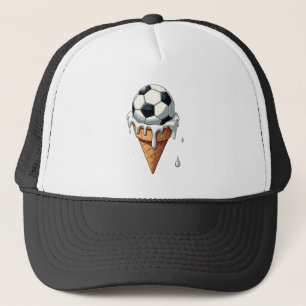 Boné Bola de futebol num cone de sorvete