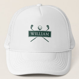 Boné Bola de Golfe Verde Esmeralda com Nome Personaliza