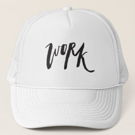 Boné Bold Handwritten Work Quote