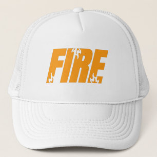 Boné Bold Orange FIRE Tipografia Camisa Caminhoneiro Br
