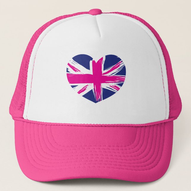 Boné Boné/chapéu da bandeira de Union Jack do coração (Frente)