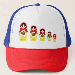 Boné Bonecas vermelhas do assentamento do matryoshka do