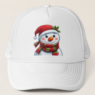 Boné Boneco de Neve Alegre Com Chapéu de Papai Noel