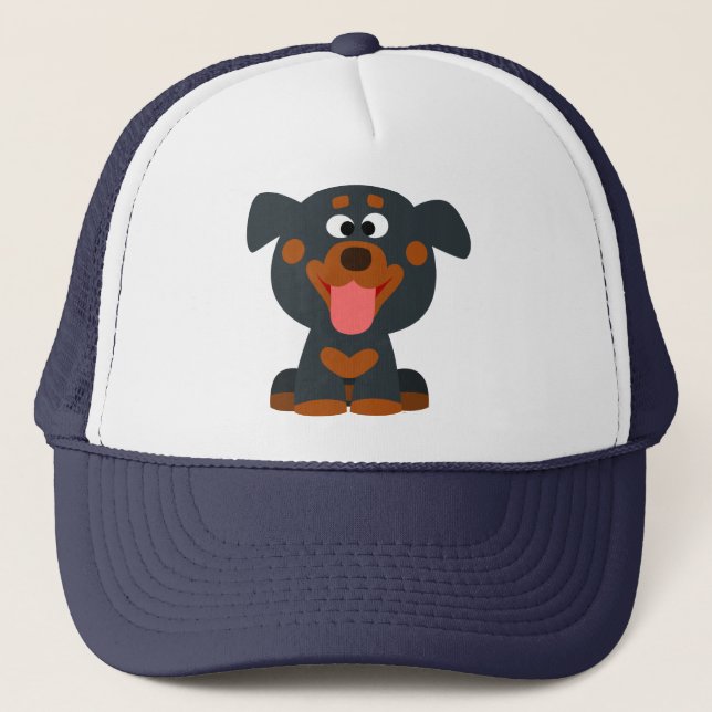 Boné Bonito Cartoon Bebê Rottweiler Chapat (Frente)