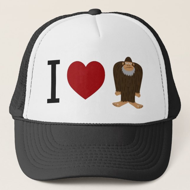 Boné BONITO! EU AMO o design de <3 BIGFOOT - encontrar (Frente)