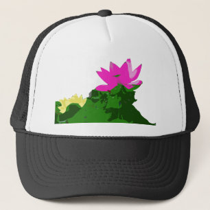 Boné bonito rosa e água amarela