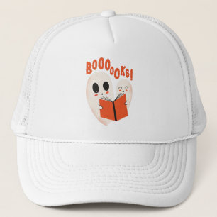 Boné Bookworm Engraçado Fantasma do Halloween Livros de