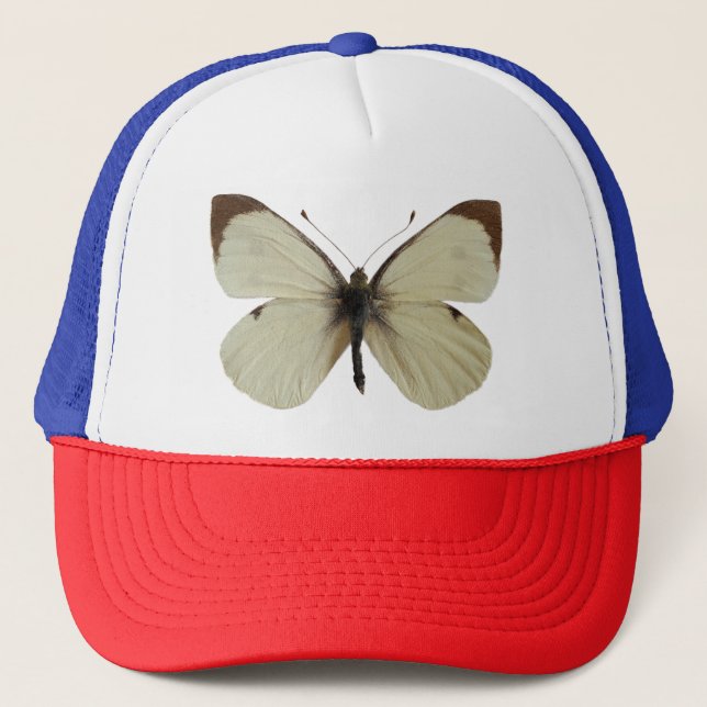 Boné Borboleta branca grande, masculina isolada (Frente)
