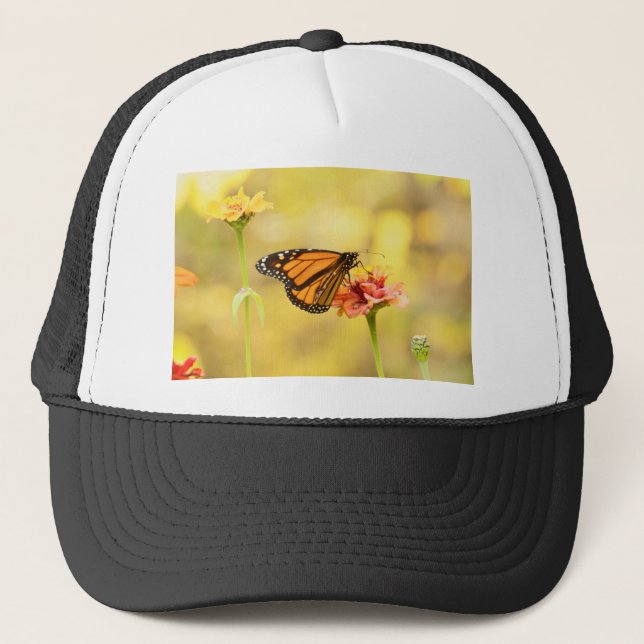 Boné Borboleta Monarca na Zinnia (Frente)
