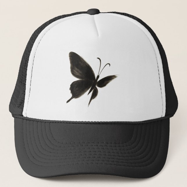 Boné Borboleta Preta - Design de asa elegante (Frente)