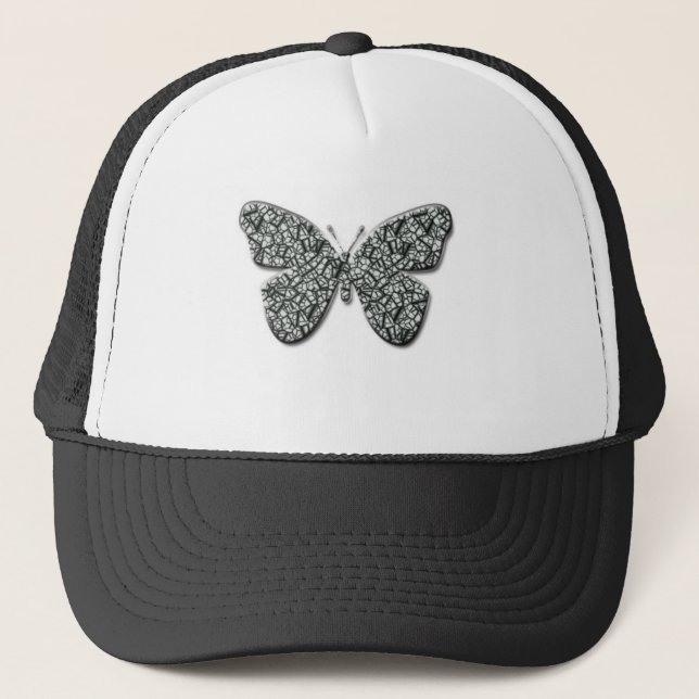 Boné Borboleta Preta E Branca Elegante (Frente)