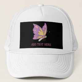 Boné Borboleta Rosa Adicionar Texto Impresso Bonito Est