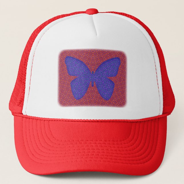 Boné Borboleta Roxa e Vermelha (Frente)