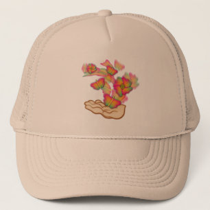 Boné Borboletas e flores