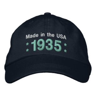 Boné Bordado 1935 ou Qualquer Ano de Aniversário de 80 A6A BLAC