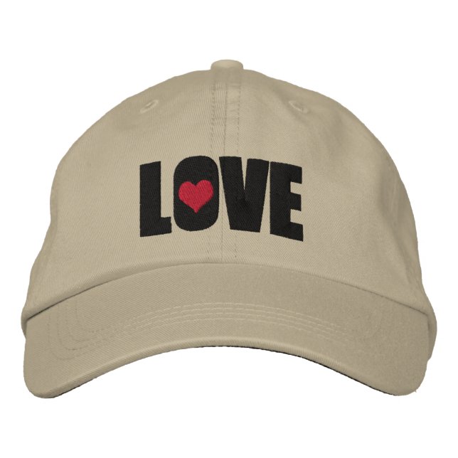 Boné Bordado Amor com Detalhe do Coração (Frente)
