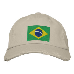 Boné Bordado Bandeira do Brasil com Texto Personalizado