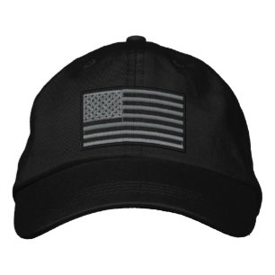 Boné Bordado Bandeira subjugada dos EUA bordado Hat (preto)