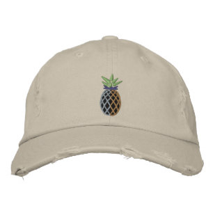 Boné Bordado Bordado de abacaxi tropical em