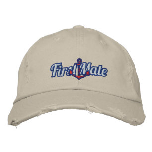 Boné Bordado Bordado de Âncora Náutica do 1º Mate Elegante