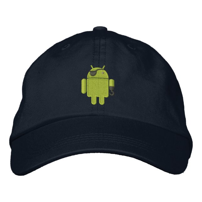 Boné Bordado Bordado de Pirata Robótica Android (Frente)