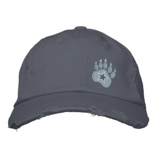 Boné Bordado Bordado selvagem da estrela da pata de urso