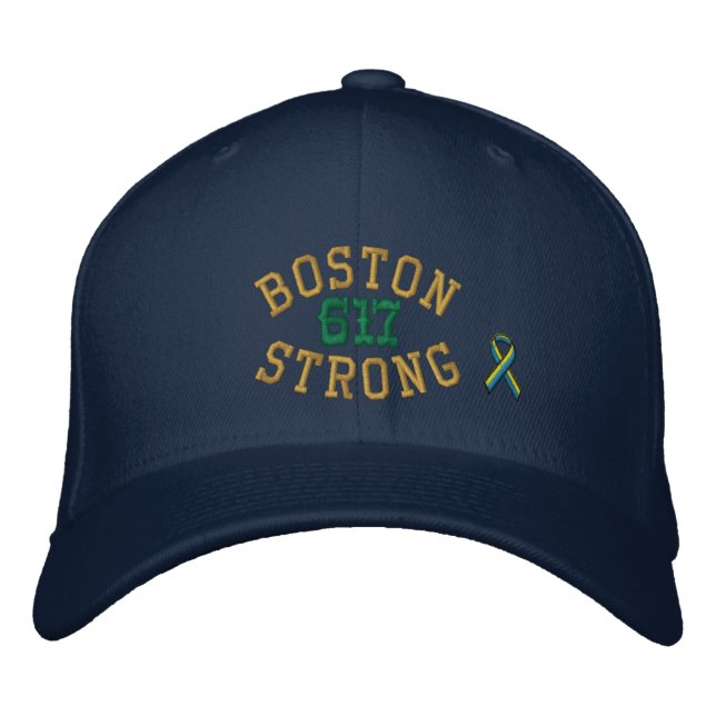 Boné Bordado Boston Strong 617 Ribbon Edition (Frente)
