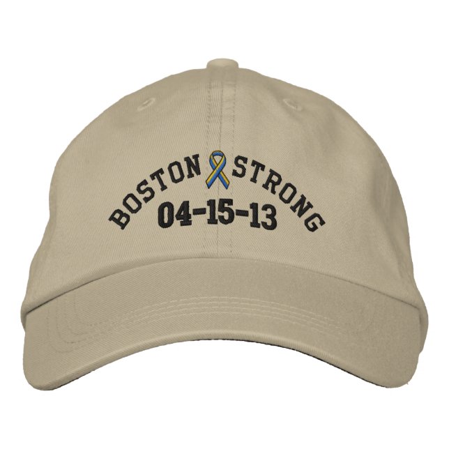 Boné Bordado Boston Strong Ribbon 04-15-13 Embroidery Cap (Frente)