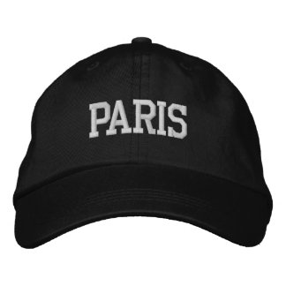 Boné Bordado branco PARIS em preto