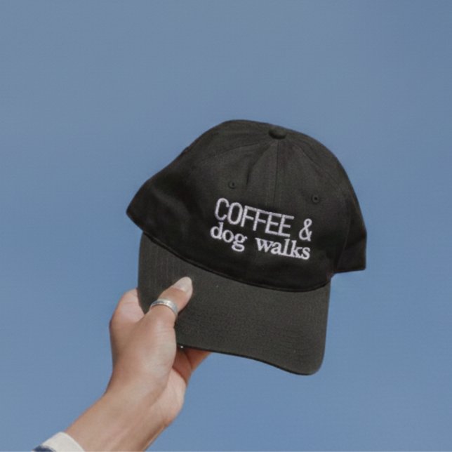 Boné Bordado Café e Passeios de Cachorro (Accessorize while showcasing your love for your furry friend with this Dog & Coffee Hat!)