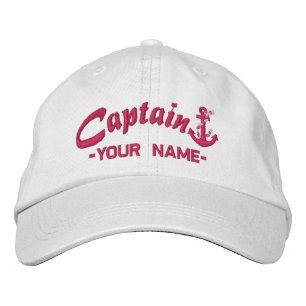 Boné Bordado Capitão Corda Personalizado Nome Fuchsia
