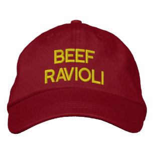 Boné Bordado Carne de Bovino Ravioli bordou Chapéu