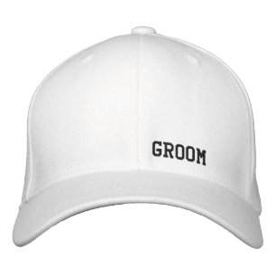 Boné Bordado Chapéu Branco do Groom